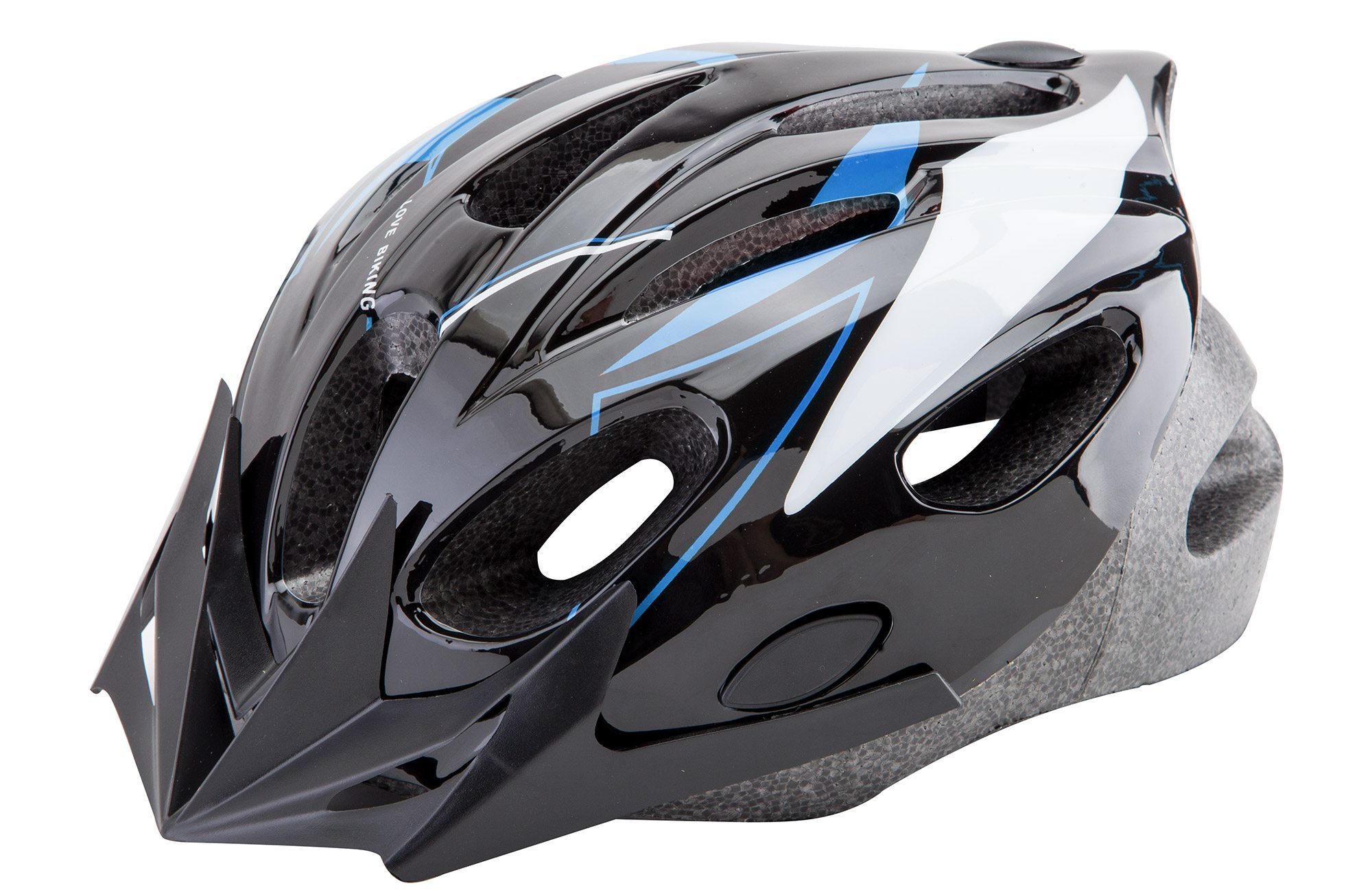 Шлем защитный (подростковый) MB11 (out mold) с козырьком сине-белый, M